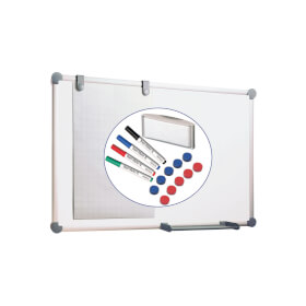 Maul pro Whiteboard 2000, 90x120 cm Komplett - Set magnetisch mit Alurahmen und Kunststoffbeschichtung