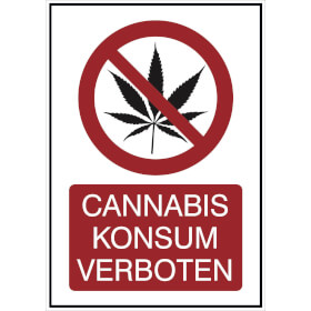 Cannabis Verbotsschild Cannabis Konsum verboten