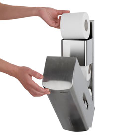 Air-Wolf Serie Alpha WC-Papierspender für 3 Haushaltsrollen, frei befüllbar