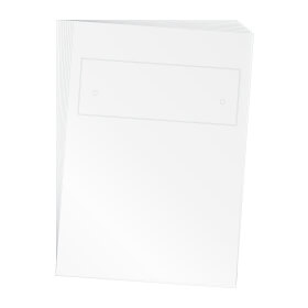 Beschriftungseinlagen aus lackmattierter Polyesterfolie für Tischaufsteller Bogenformat A4, vorgestanzt zum einfachen Herauslösen