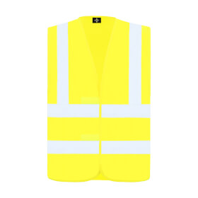 Warnschutzwesten Warnbekleidung mit Quer - und Längsstreifen Farbe: fluoreszierend gelb