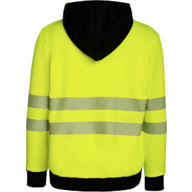 Korntex EOS HiVis Hoodie mit schwarzer Brust Signalgelb Sweatshirt mit Kapuze und Kängurutasche