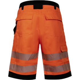 Korntex EOS HiVis Shorts Signalorange mit zwei Reflexstreifen und seitlicher Cargotasche