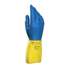 Mapa Professional Alto 405 Flüssigkeitenschutz blau gelb mit rutschfestem Profil in der Handfläche
