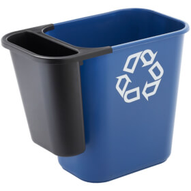 Rubbermaid Papierkorb Zusatzbehälter für 27 l Eimer Erweiterung zum Einhängen in Abfalleimer mit Recycling-Symbol