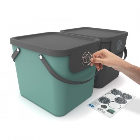 rothopro Recycling Mülleimer ALBULA clevere Mülltrennung für Küche, Bad und  Büro